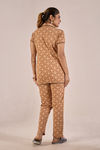 Sweet Moon Knit Cotton Pyjama Set - Nude Brown — thumbnail 2